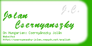 jolan csernyanszky business card