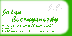 jolan csernyanszky business card